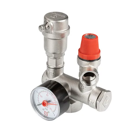 Группа безопасности латунная VALTEC, 0-4 бар VТ.460.0.3 (1/20)