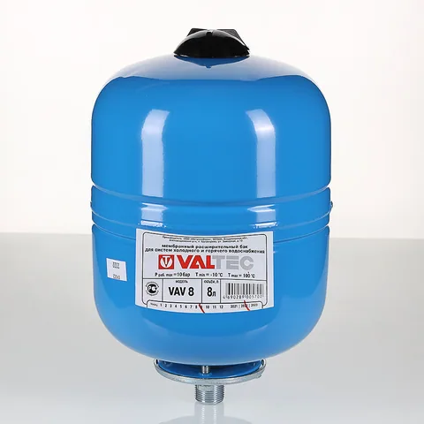 Гидроаккумулятор вертикальный 50л.г/в. х/в. VALTEC (синий)