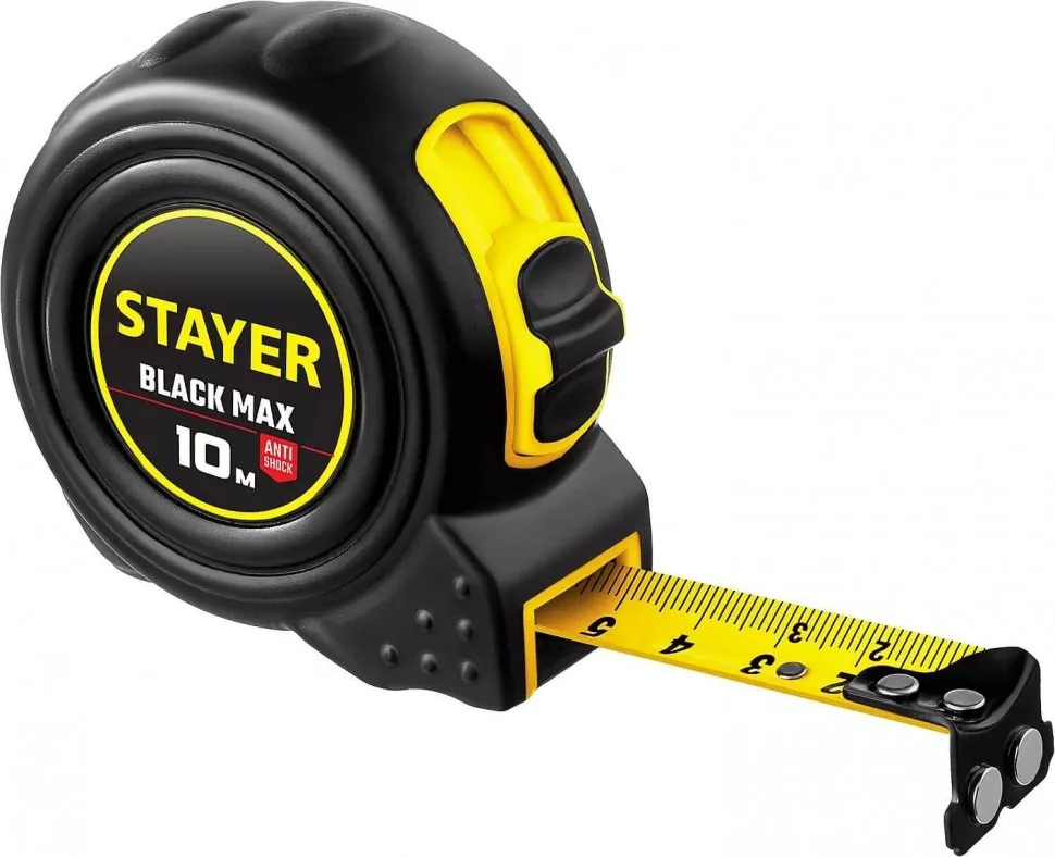 Рулетка "STAYER", обрезиненный корпус, 10 метров х 25мм 3410-10_z02
