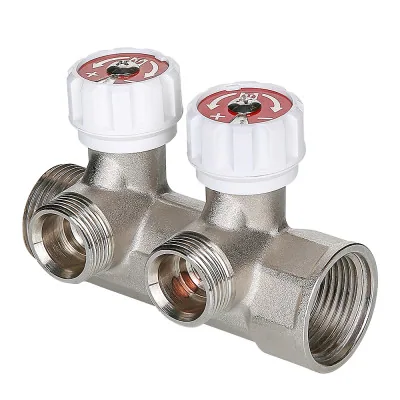 Коллектор VALTEC с регулир. вентилями, 1"х2 вых. 3/4" нар. (на подающий трубопровод) (1/20)