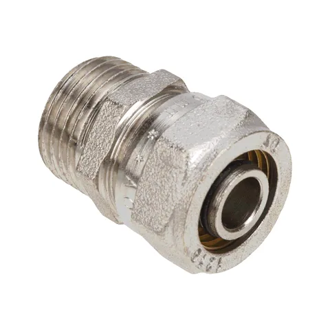 Соединитель с наруж.резьб 16 х 1/2" "AQUALINK" обжим 1/10/240