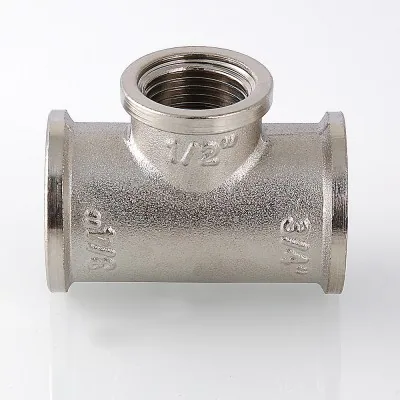 Тройник 3/4"х1/2"х3/4" Никель ВН-ВН-ВН "Valtec" (Никель) 1/10/50
