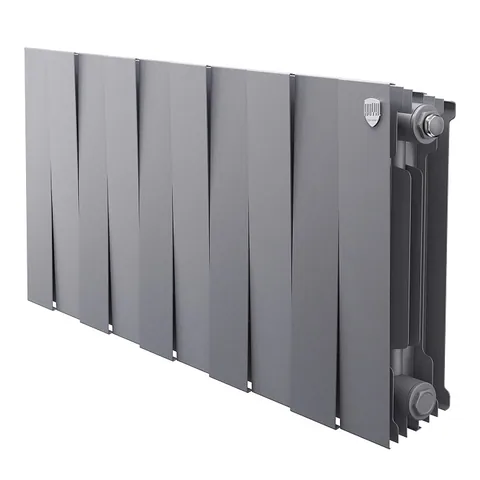Радиатор биметалл. Royal Thermo PianoForte 300 (цвет Серый) Silver Satin 8 секц.