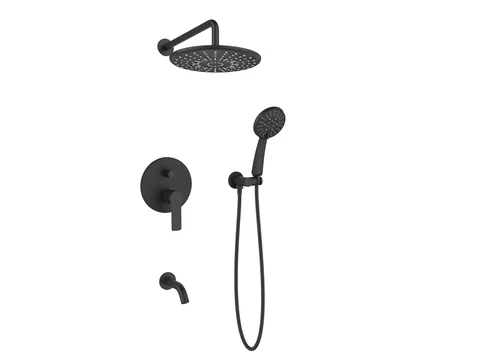 Душевая система со смесителем для ванны, встраиваемая, черный ESKO Singapore Black 7in1 SB