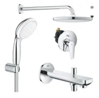 1000190 Душевая система со смесителем для ванны, встраиваемая, хром Grohe Tempesta 250