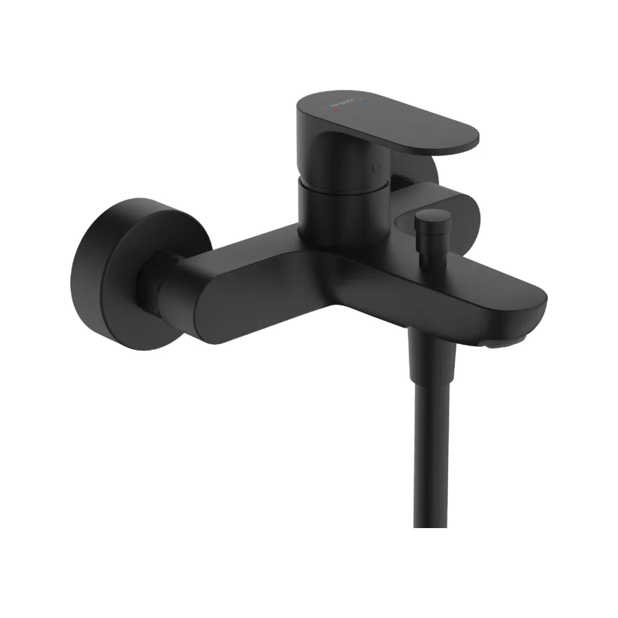 72440670 Смеситель для ванны, черный Hansgrohe Rebris S