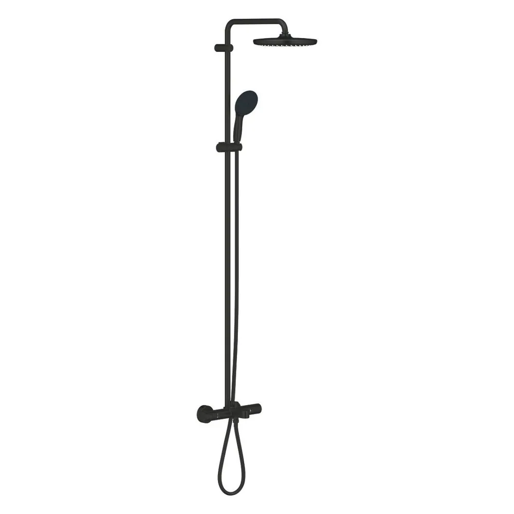 266722431 Душевая система с термостатом для ванны, черный Grohe Tempesta 250
