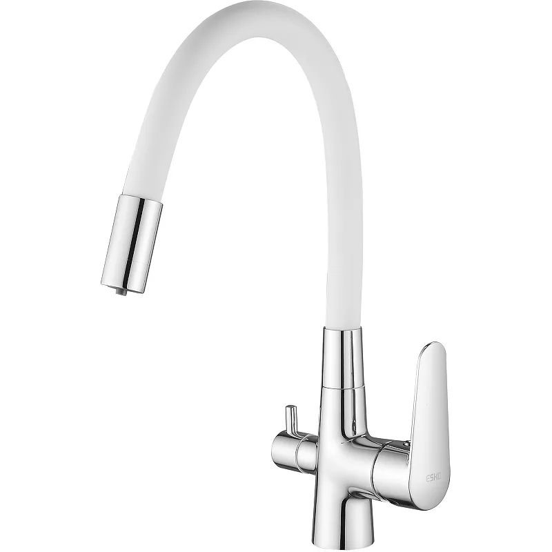 Смеситель для кухни, с подключением к фильтру, белый ESKO Coral CL03W