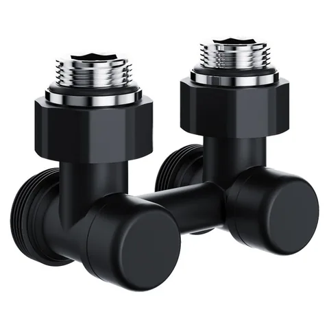 Узел нижнего подключения Royal Thermo УГЛОВОЙ Design ЧЕРНЫЙ 1/2"х3/4" EK RANDU11234BL