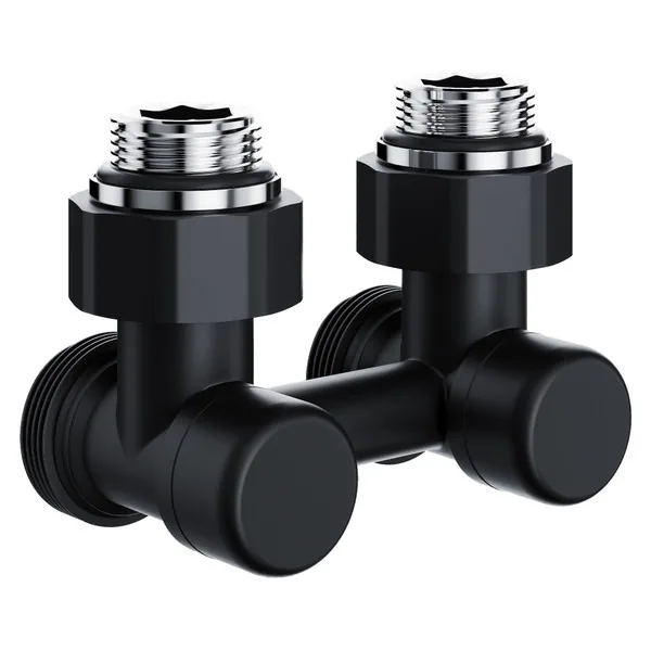 Узел нижнего подключения Royal Thermo УГЛОВОЙ Design ЧЕРНЫЙ 1/2"х3/4" EK RANDU11234BL